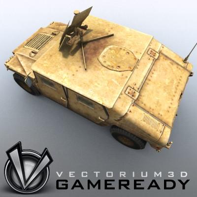 3D Model of Low poly model of HUMVEE with one 1024x1024 diffusion/opacity TGA texture - 3D Render 3